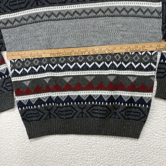 Vintage Jason Daniels Mens L Knit Fair Isle Jumper Sweater Made In USA Grandpa - Picture 5 of 6